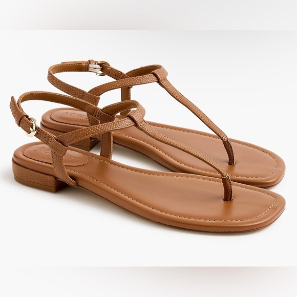 J. Crew Shoes - J. CREW Ankle-Strap Thong Sandals Brown and New. Size 9